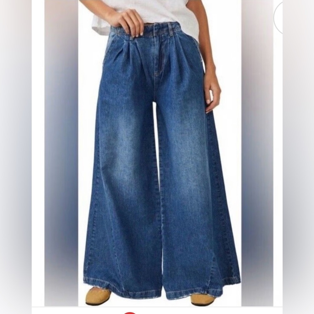 Equinox Denim Trousers Jeans‎ Wide Leg High Rise Kate Deep Pleat Jeans size 30